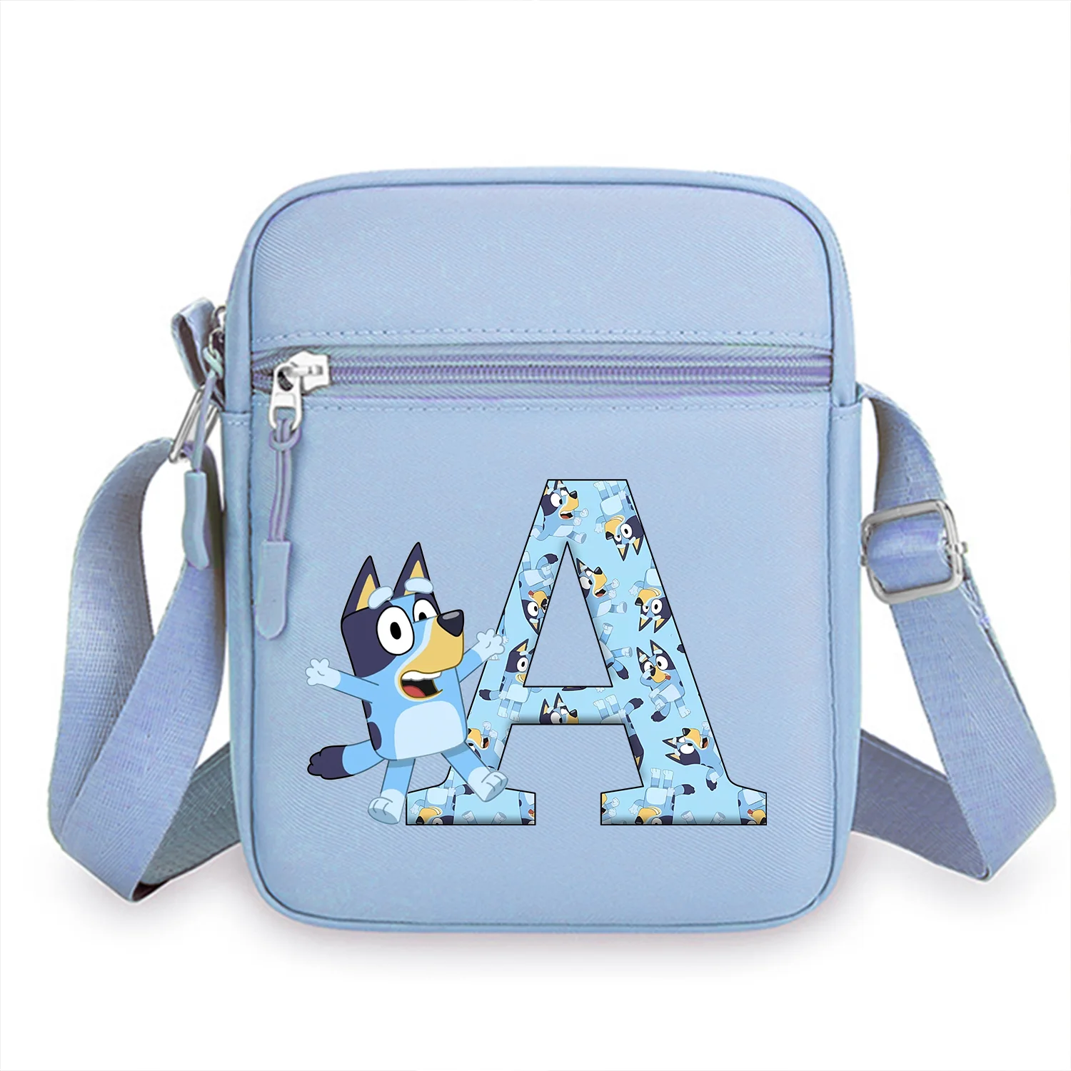 

Blueys Anime Shoulder Bag Cartoon Letter A-Z Crossbody Bags Kawaii Double-deck Storage Bag Large Capacity Square Sport Bag Gift
