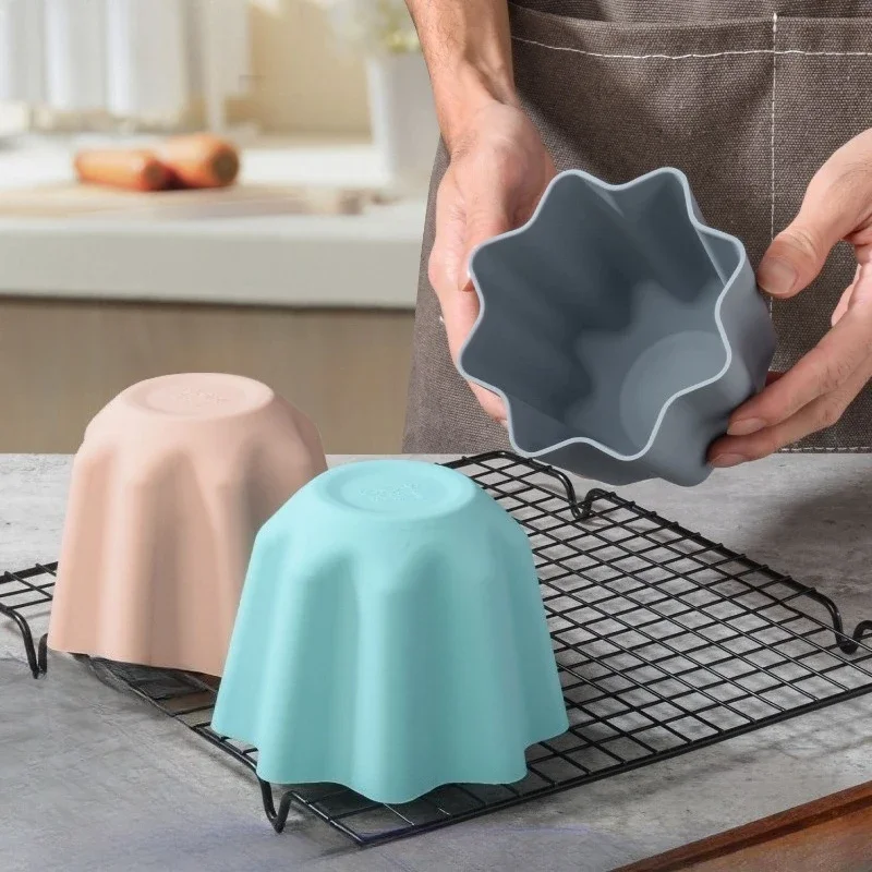 Food-Grade Silicone Octagonal French Canelé Molds Non-Stick Baking Tools for Mousse Pudding Pastry Dessert Making