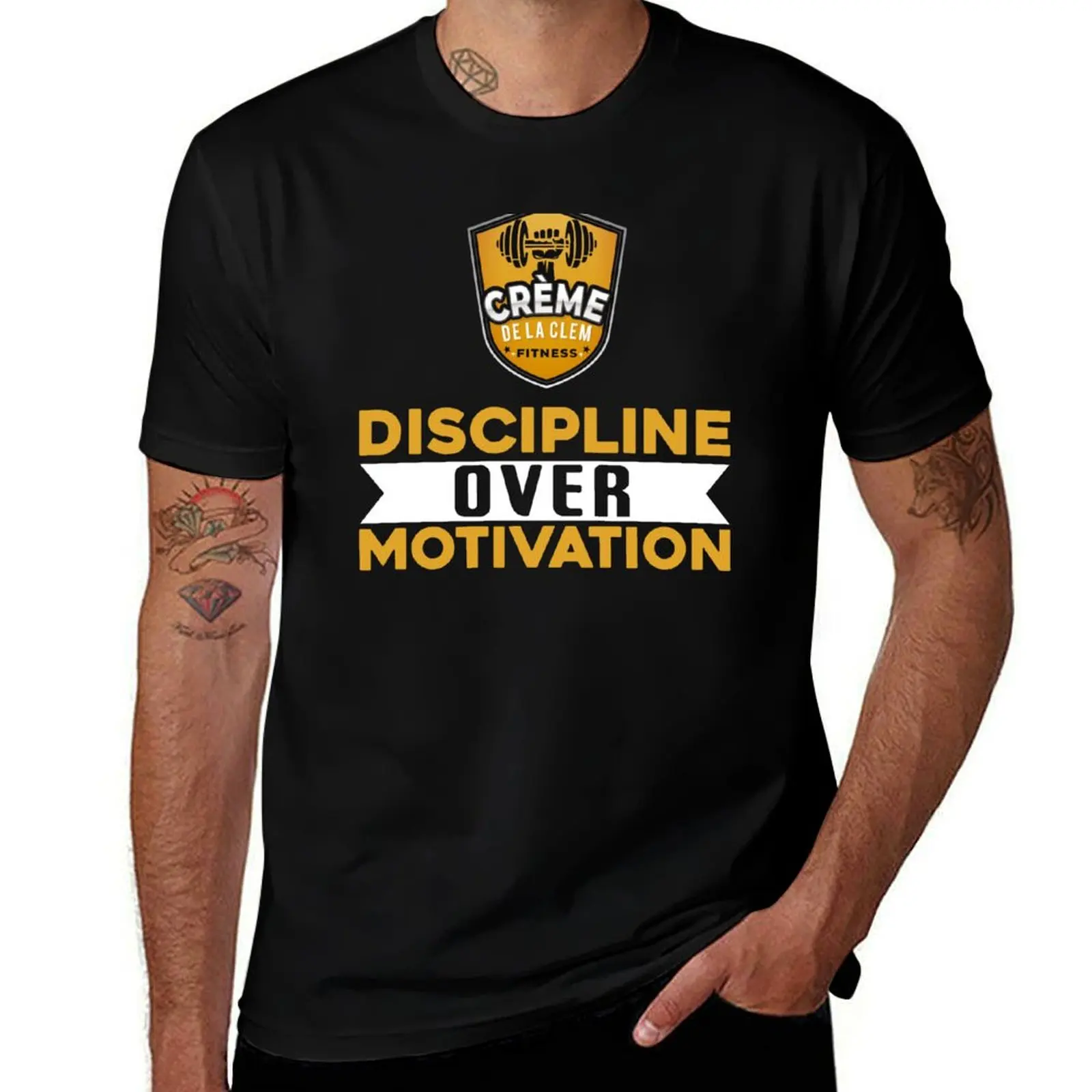 discipline over motivation T-Shirt Casual Fashion Short Sleeve Cotton T-Shirt