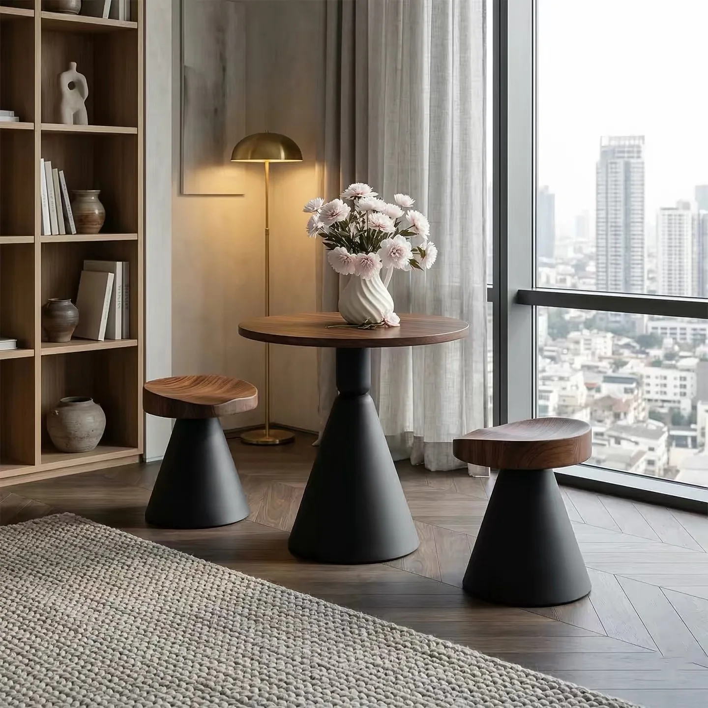 

HYS new dirt-resistant balcony table and chair combination sitting area leisure small round table milk tea coffee shop tea