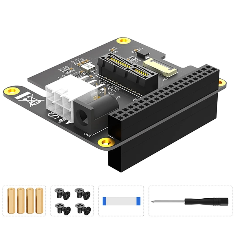 For Raspberry Pi 5 Pcie FFC To Pcie X1 HAT Expansion Board Gen2 Gen3 For Raspberry Pi With 40Pin GPIO Connector