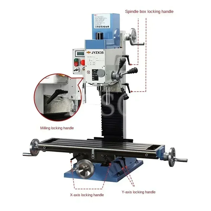 JYZX35/Mute Drilling and Milling Machine Brushless Milling Machine Three-axis Digital Display Drill Press Add Automatic Knife