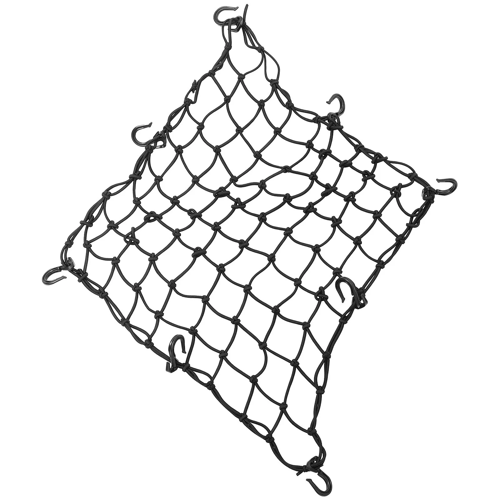 

1 Set Black Elastic Mesh Net with 6 Hooks Sturdy Car Cargo Organizer Motorcycle Luggage Storage and Net