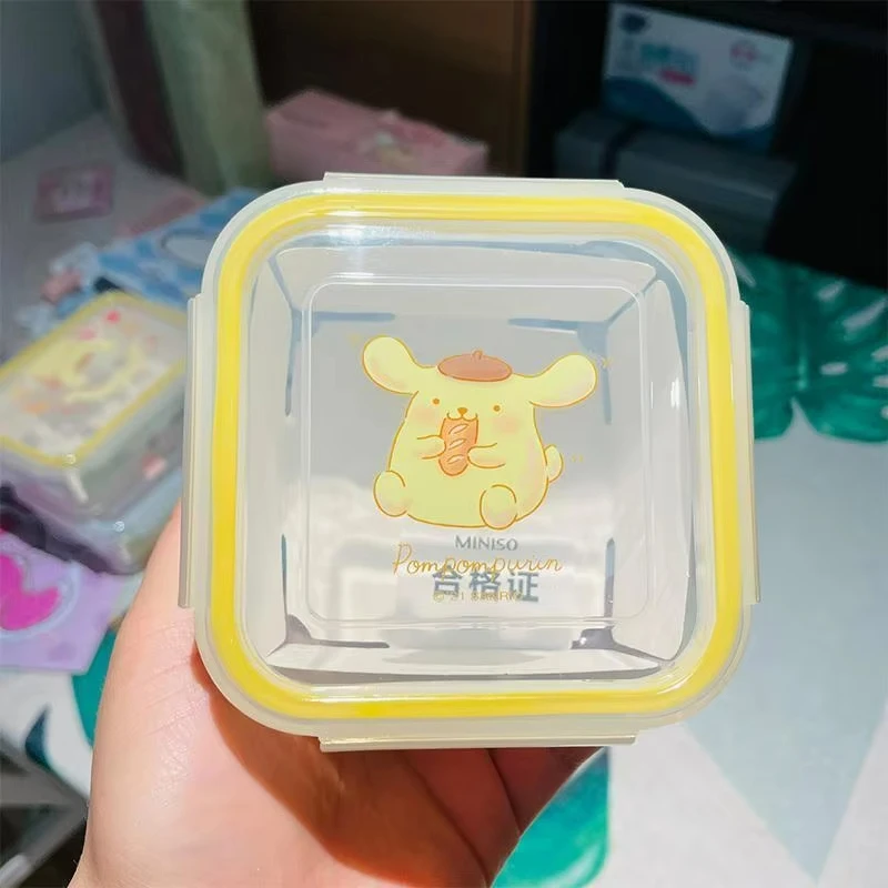 

Kulomi Kawaii Anime Four sided Buckle Lunch Box Cute Cartoon Sanrio Cinnamoroll can heat microwave oven lunch box Toys for Gifts