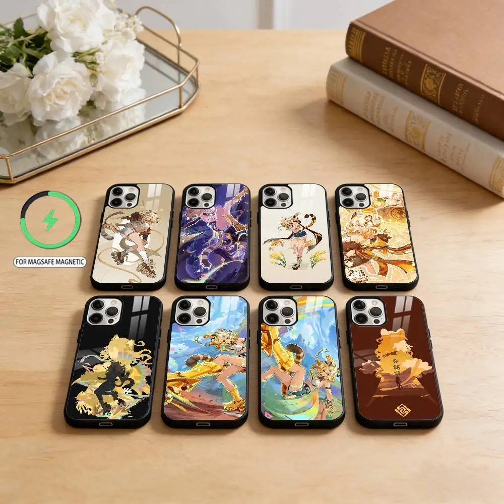 

G-genshin impact X-xilonen Phone Case For iPhone17,16,15,14,13,12,11 Plus,Pro Max Magnetic For Magsafe Wireless Charging