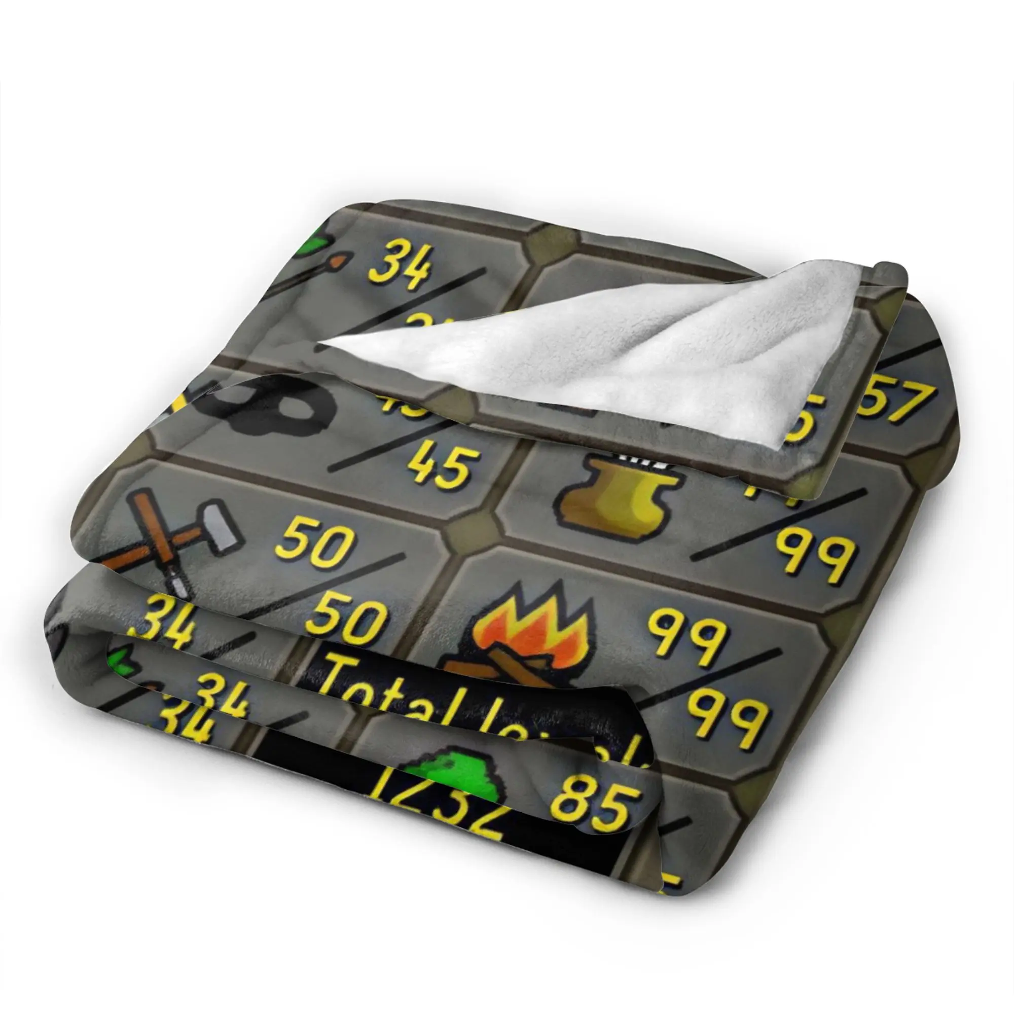 Old School Runescape OSRS Maxed 99 All Skills Total Level Blanket Soft Warm Game Throw Blanket Sofa Bed Home Decor Bed Cover