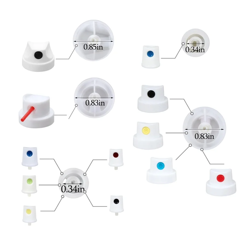 

ABVA-Spraypaint Nozzle Caps Set 26 Universal Replacement Tips For DIY Projects - High-Efficiency Paint Saver & Handle Attachment