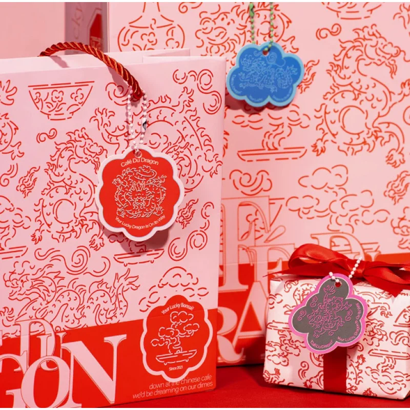 Customized. Red Hand-Painted National Style High Sense Boat Festival Bag Handbag Factory Custom Thickened Bag