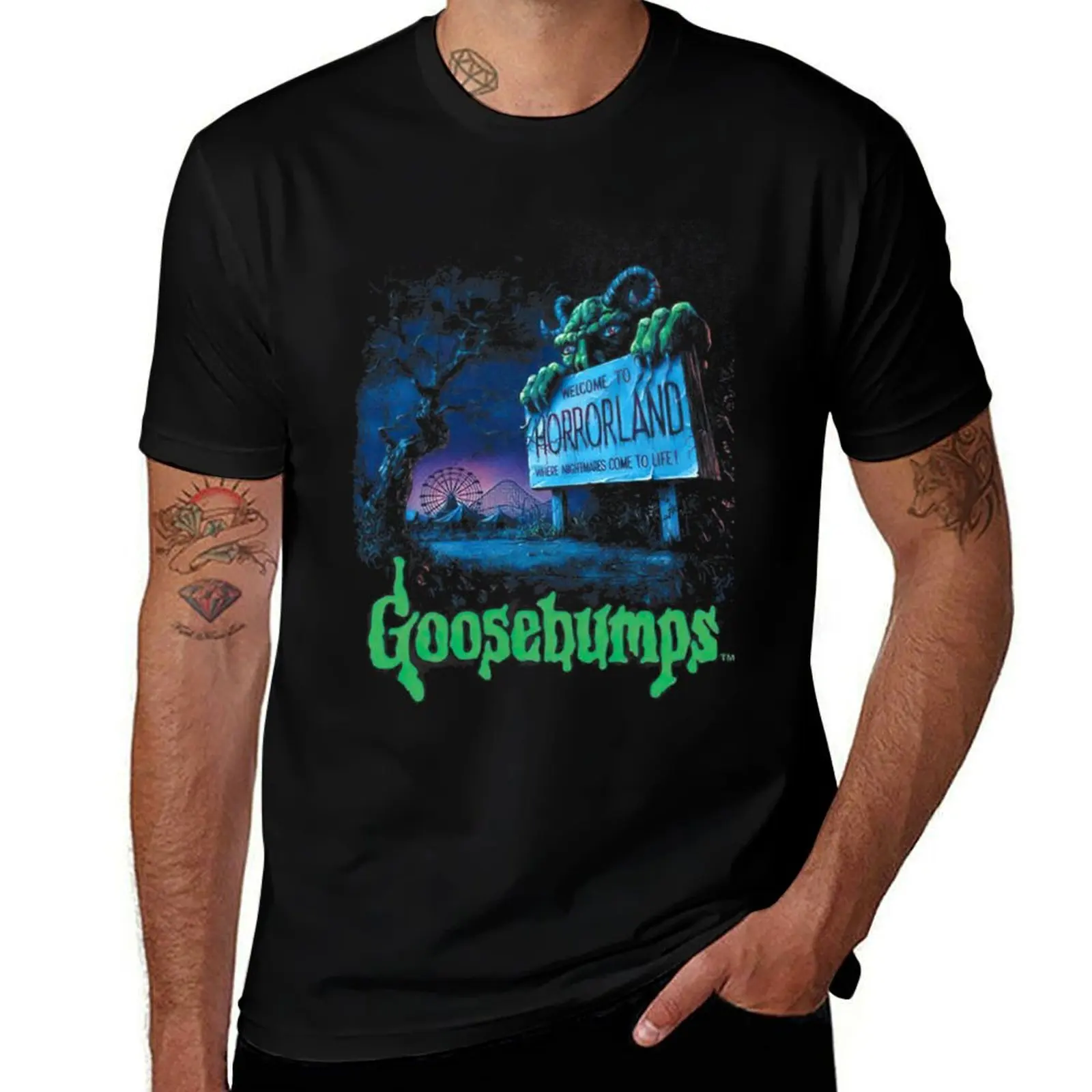 

Goosebumps Horrorland Horror T-Shirt man clothes summer 2025 oversizeds men clothes