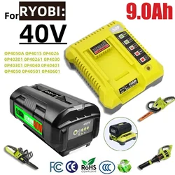 40V 9000mAh Li-ion Battery for Ryobi OP4040 OP4026 OP4030 OP4050 OP4060A OP40201 OP40301 Collection Cordless Power Tools Battery