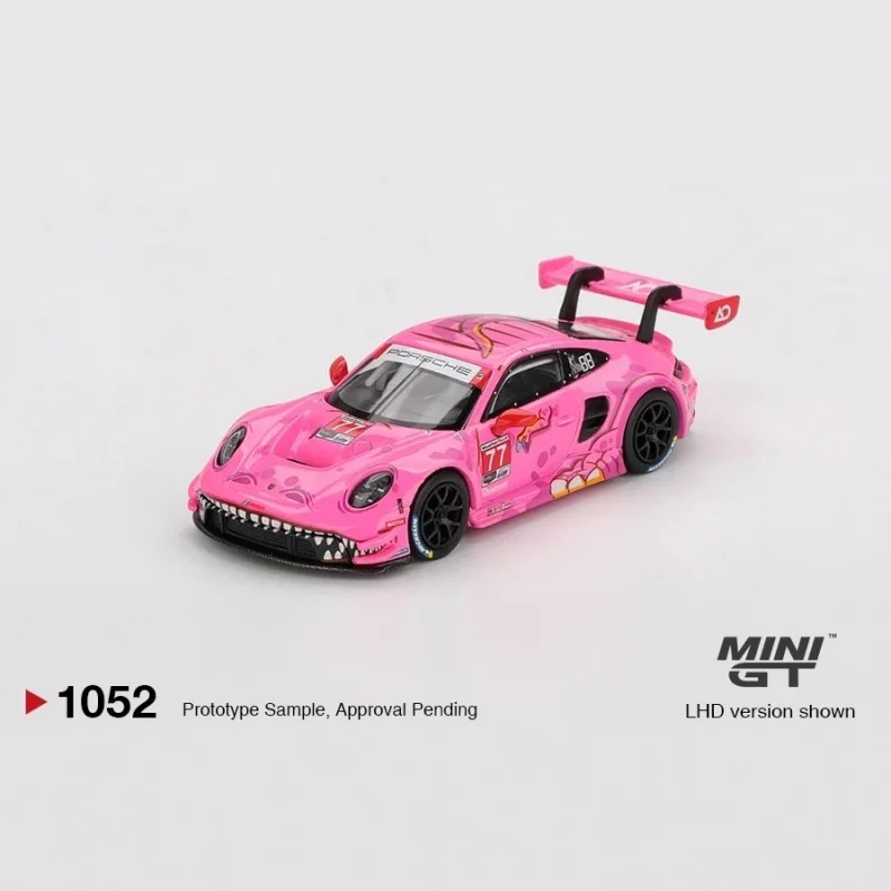 1:64 GT3 911R Roze dinosaurus # Miniatuursimulatieautomodel van 1022, verzamelornament, origineel op voorraad