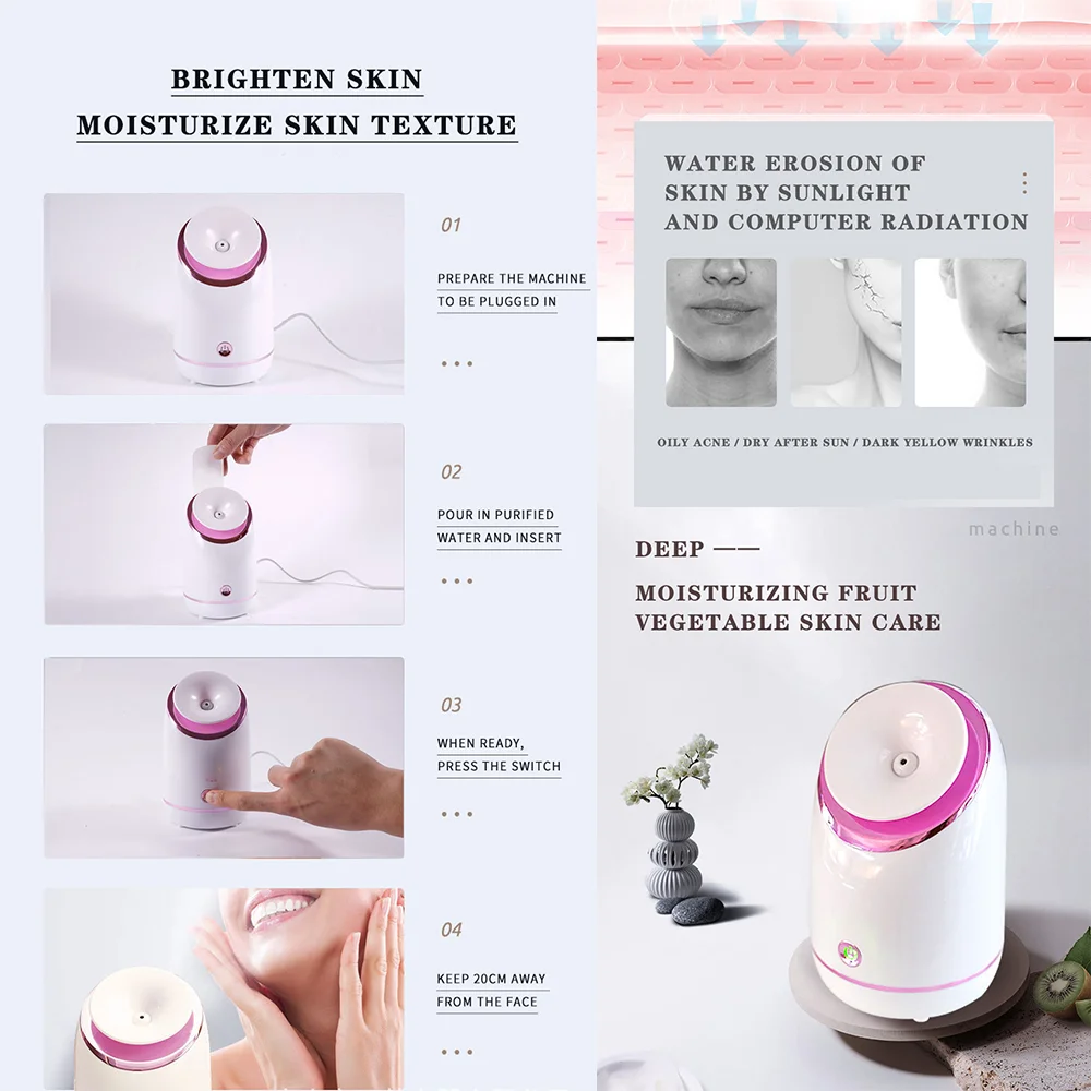 2pcs Facial Water Dispenser Spray Small Household Water Replenishing And Moisturizing Beauty Instrument