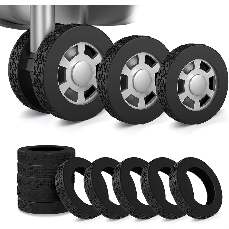 

10 Pack Lage Wheel Covers 3 Size Protector Cover for 1.892.04 Suitcase Spinner Wheels Upgraded WearResistant Silent Shock Absor