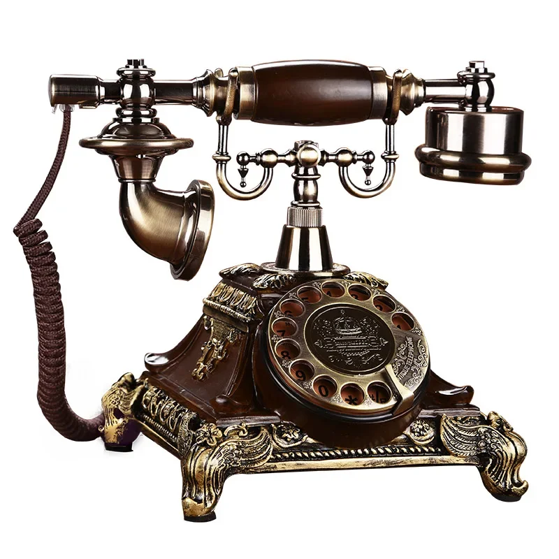 European retro telephone landline household antique telephone fashion creative old-fashioned turntable telephone wireless card