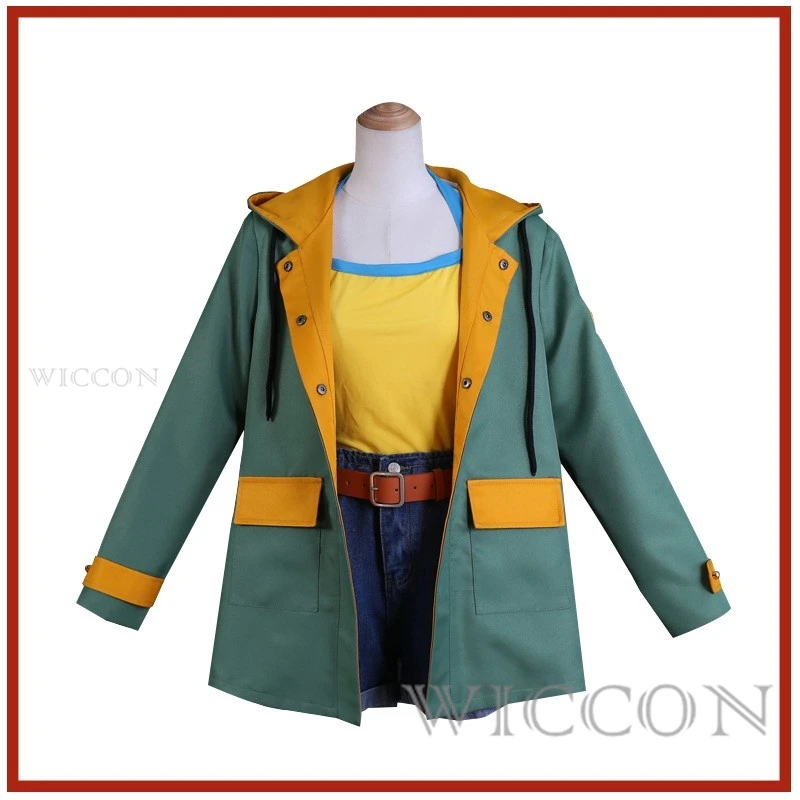 Serizawa Chiemi Cosplay Costume Jacket Halter Top Shorts Belt Game Role Play Uniform Halloween Christmas Carnival Full Set