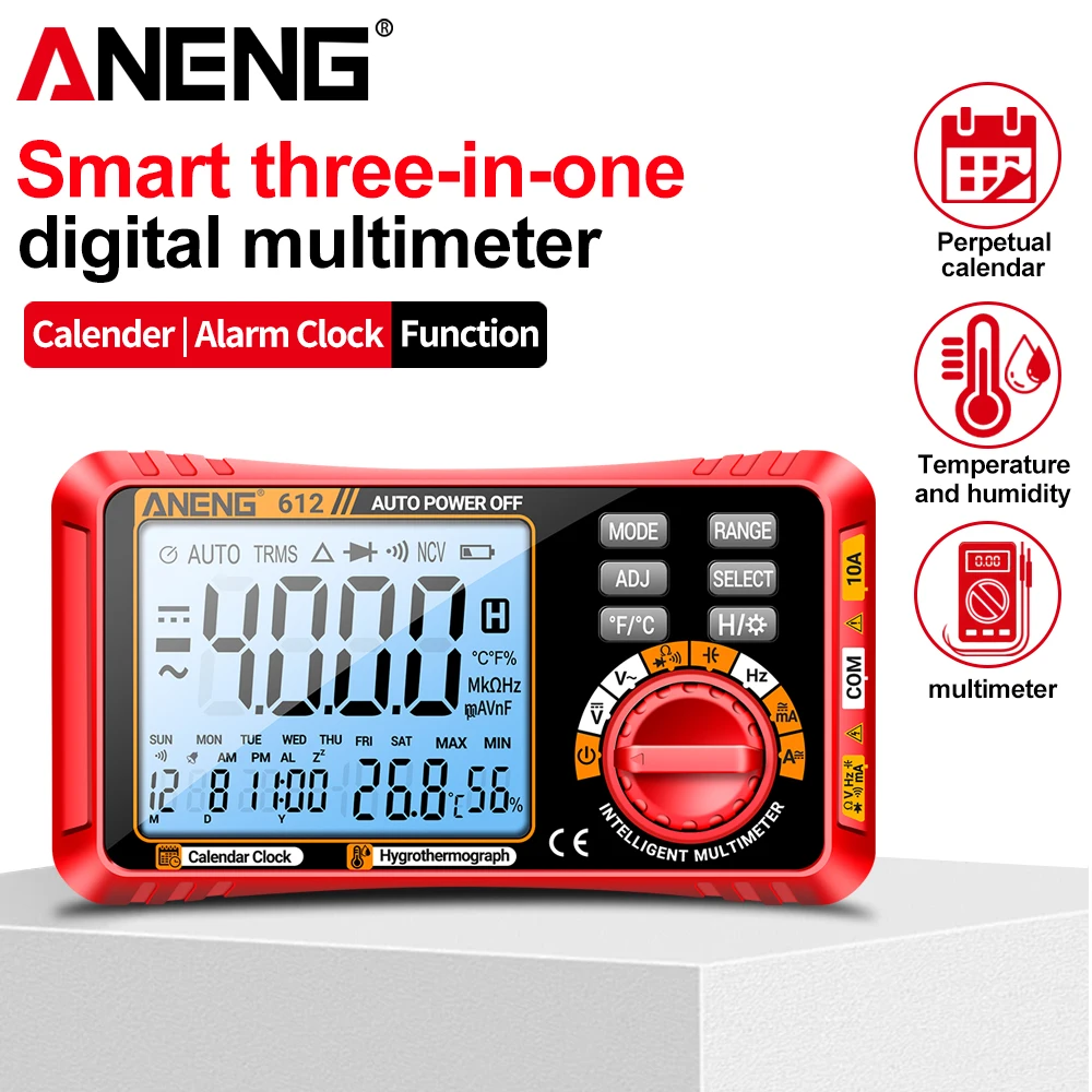 

Smart Digital Multimeters three-in-one Auto-Ranging Measurement Tester ANENG 612 AC/DC Current Voltage Capacitance Portable Tool