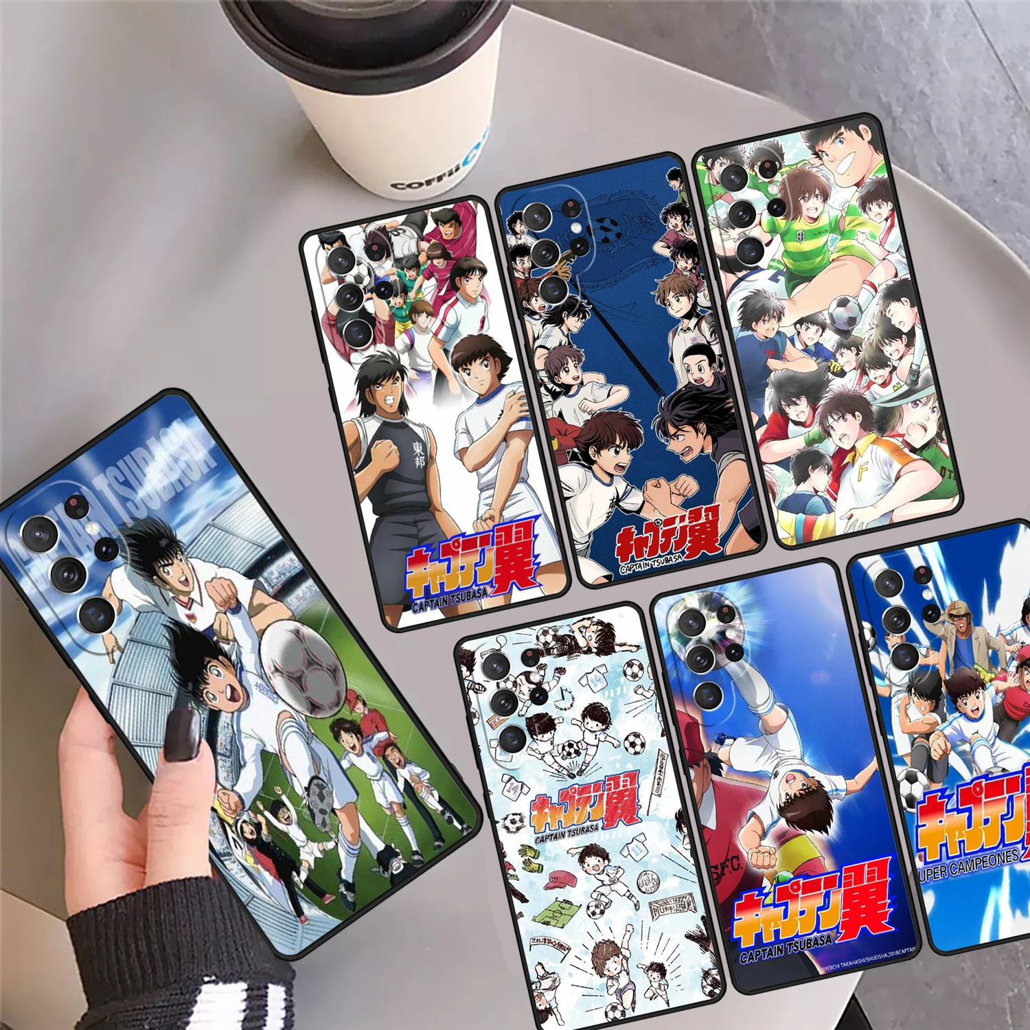 Cartoon Captain Tsubasa Phone Case Cover For Samsung Galaxy S24 Ultra 23 S22 Plus S21 FE S20 S8 S9 S10 Note 10 Pro Note 20 Ultra