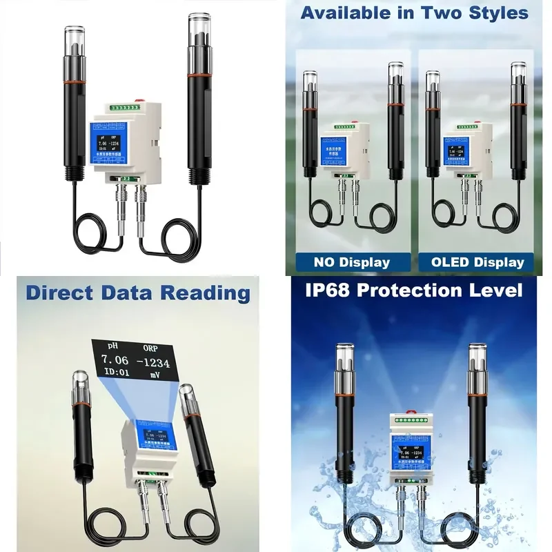 2 in 1 Industrial Rapid Water Quality Detection Hydroponics Wastewater Treatment Online PH ORP Sensor