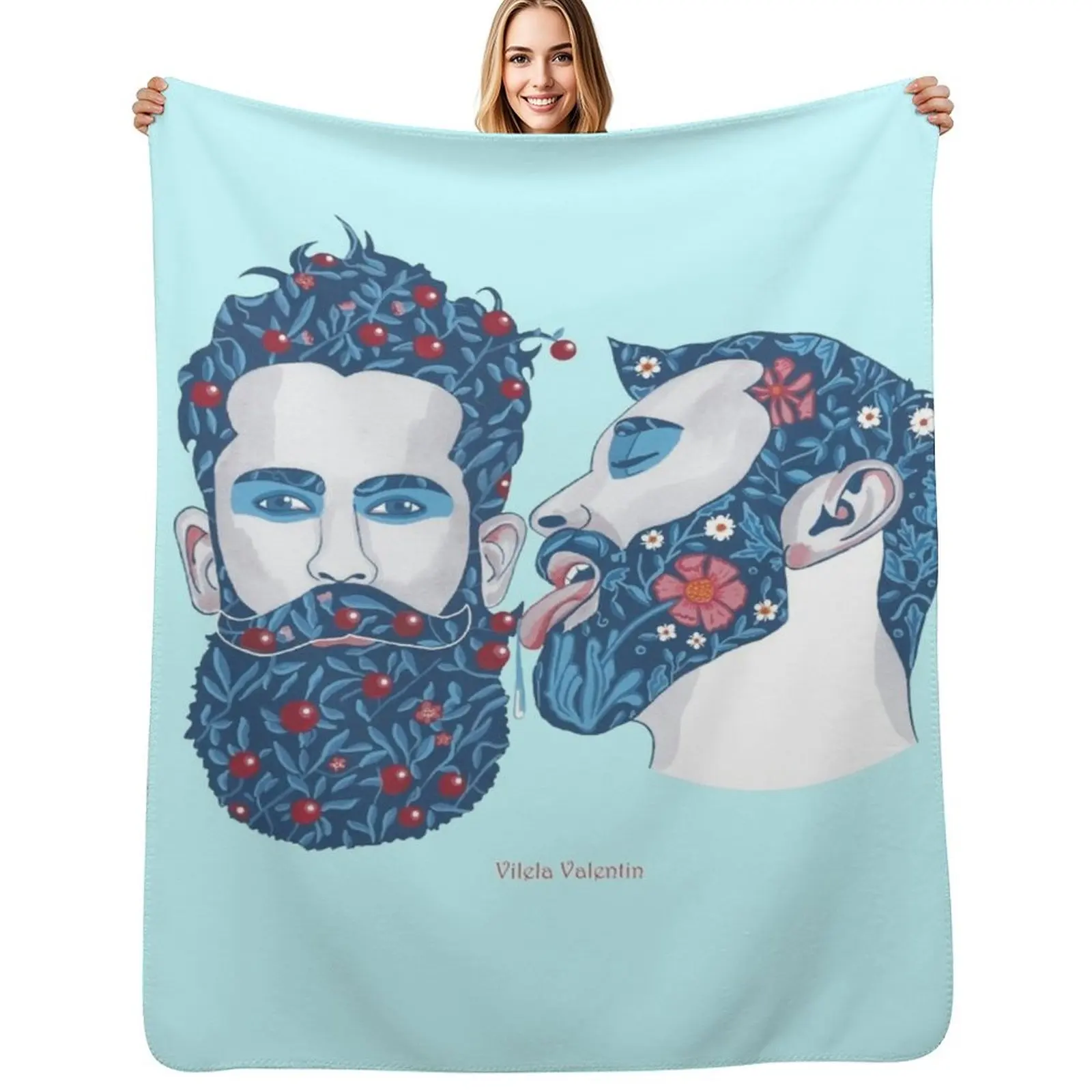 Kirsche essen Manta suave de color liso para sofá y cama
