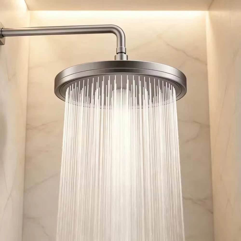 230mm Oversized Round Rain Shower Head 6 Adjustable Spray Modes High Pressure Large Water Flow Bathroom Shower Accessories