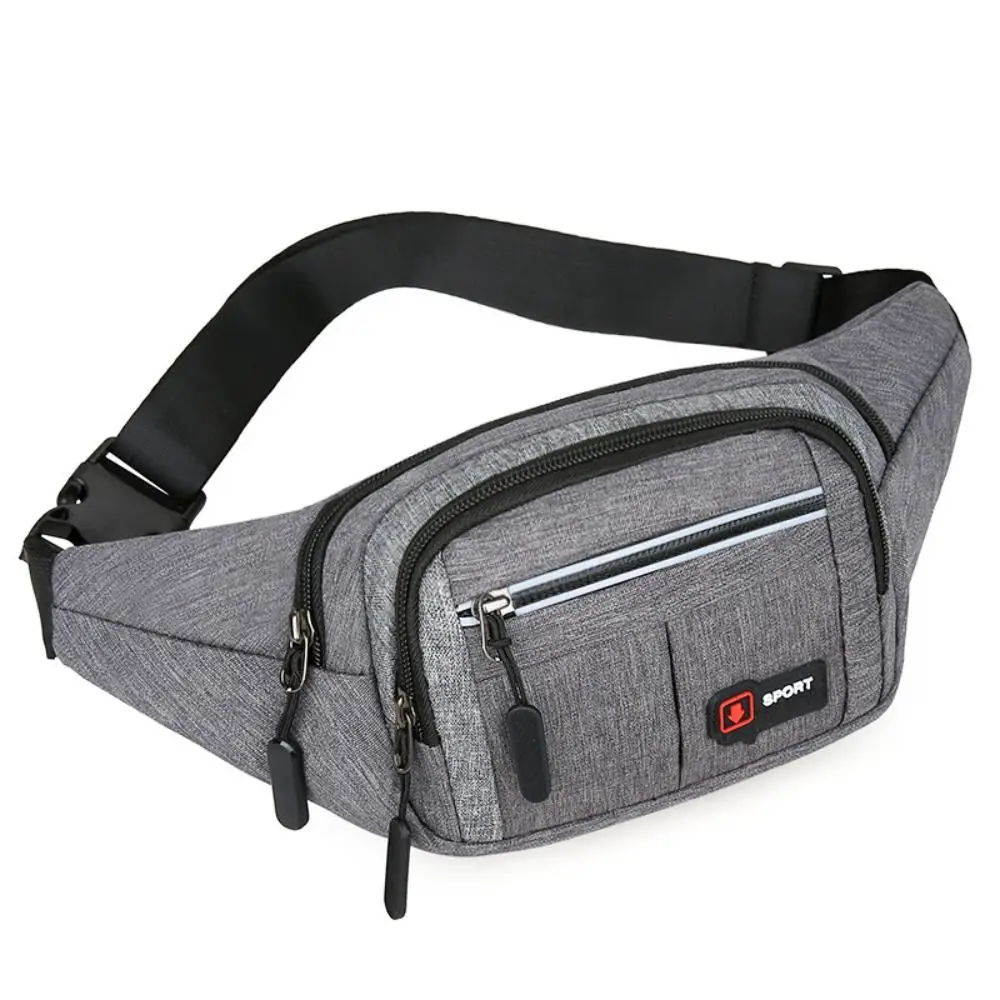 Large Capacity Men's Waist Bag With reflective strip Adjustable Shoulder Strap Sports Crossbody Bags Lightweight Leisure