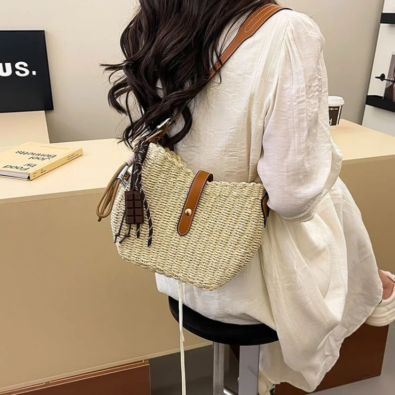 

Роскошная высококачественная минималистичная винтажная кожаная сумка через плечо для женщин большой вместимости и стильная однотонная модная сумка