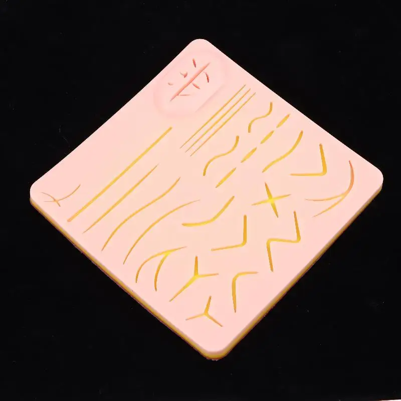 قابلة لإعادة الاستخدام مجموعة خياطة جراحية وسادة سيليكون الجلد الجروح خياطة الممارسة صدمة محاكاة الجروح التدريب نموذج للتدريس #5