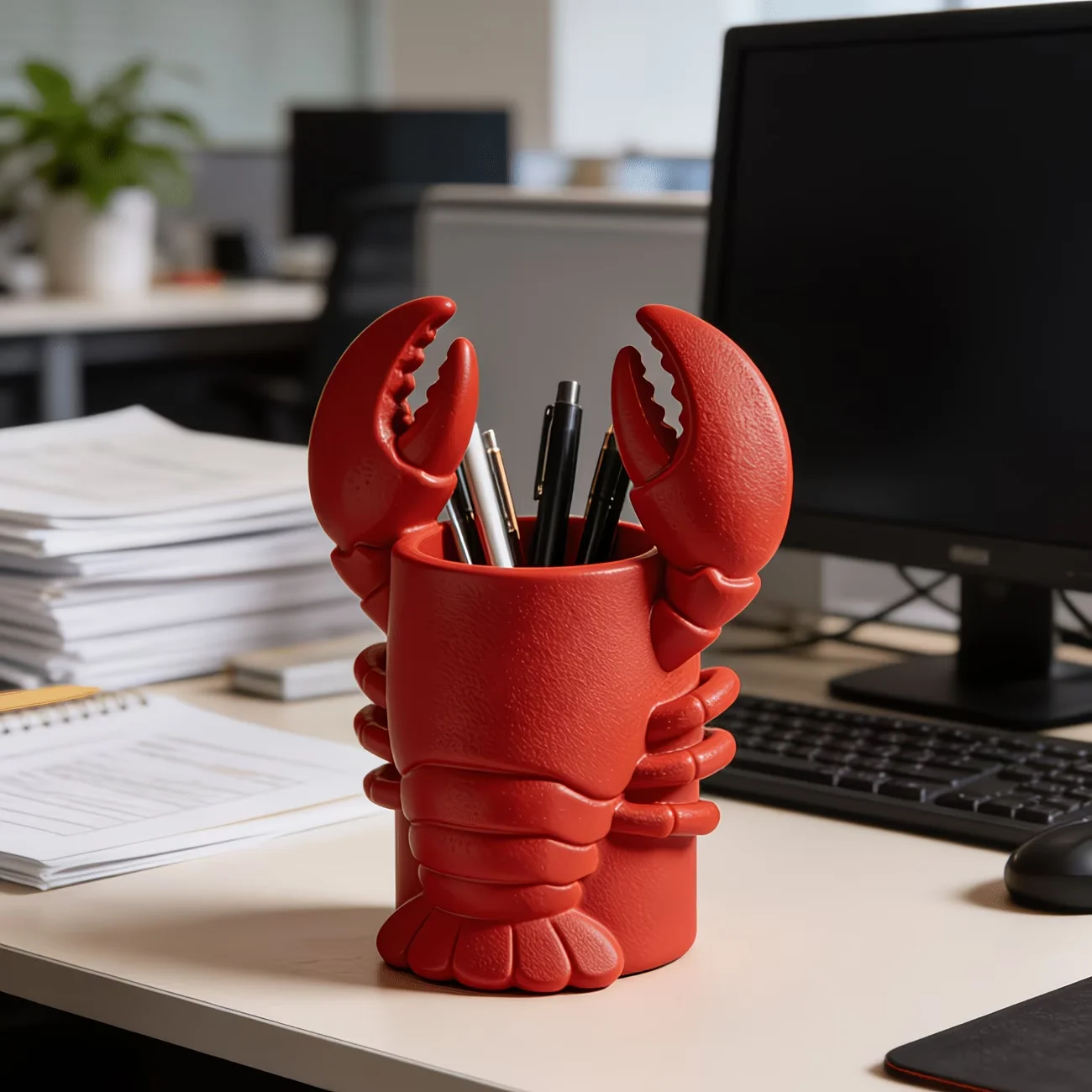 Lobster-Shaped Pen Holder, Office Desktop, Study Storage, Desk Decoration, for Office Workers, Students, Stationery Lovers