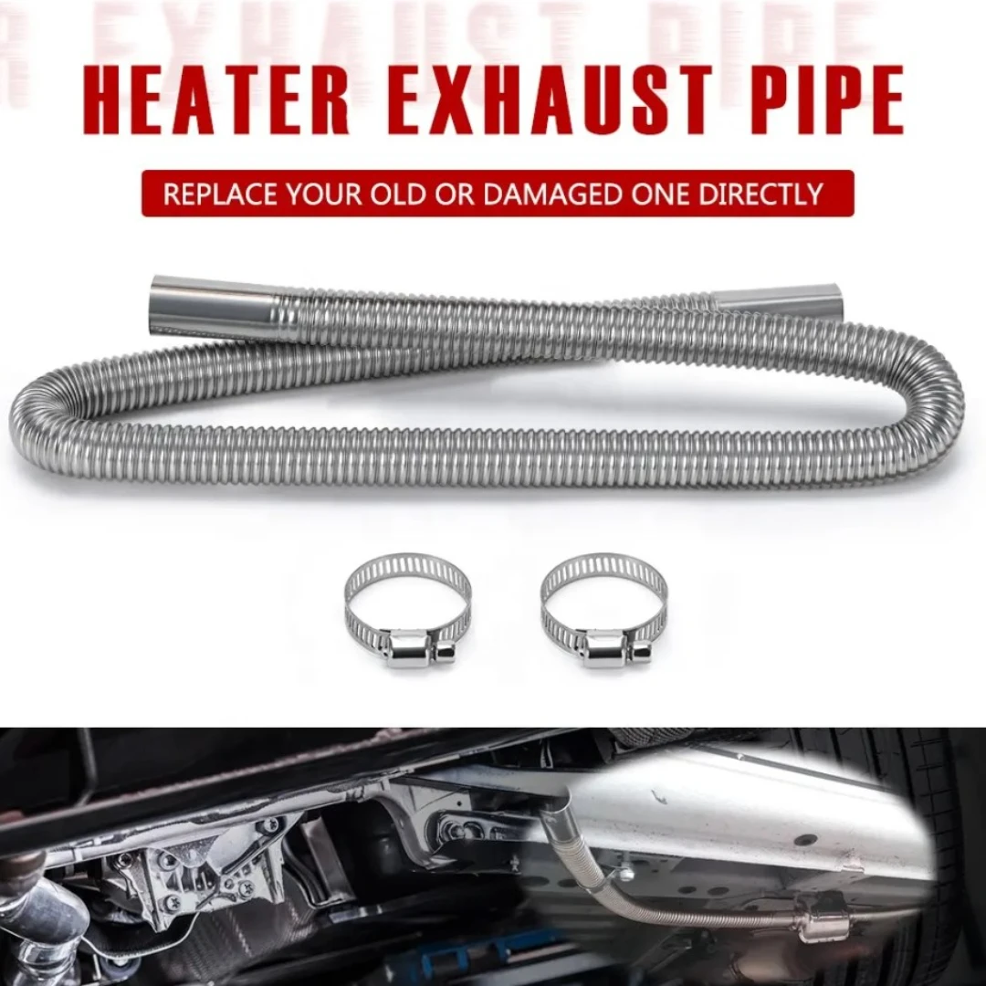 Exhaust pipe 120/200CM stainless steel flexible exhaust hose with 2pcs exhaust clamp car generator air diesel parking heater