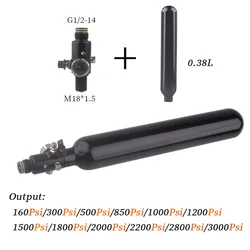 HPA 0.38L 380cc Aluminium Diving Gas Cylinder Output 160 To 3000 PSl Pressure Regulator Adapter Valve Air Tank Accesories