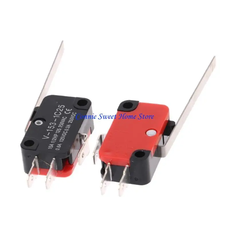 LXAF 10pcs V-153-1C25 Limit Switches Long Straight Hinge Lever Type SPDT Micro Switch