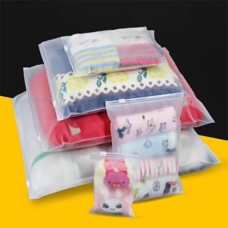 

50PCS 20Wire Frosted Garment Zipper Bag DIY Jacket T-shirt Underwear Dress Sexy Bra Socks Toys Towel Portable Packaging Pouches