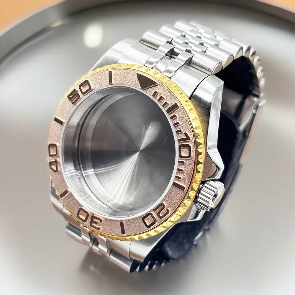 28.5 مللي متر الطلب NH34 NH35 NH36 NH38 NH39 NH70 حركة SilverGold ساعة صندوق الفرعية GMT الألومنيوم الحافة الياقوت 40 مللي متر