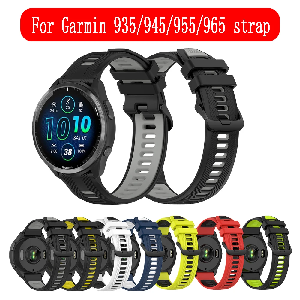 Correa de silicona Easyfit para reloj Garmin Forerunner, doble color, 965/955/945/935/745 LTE/955
