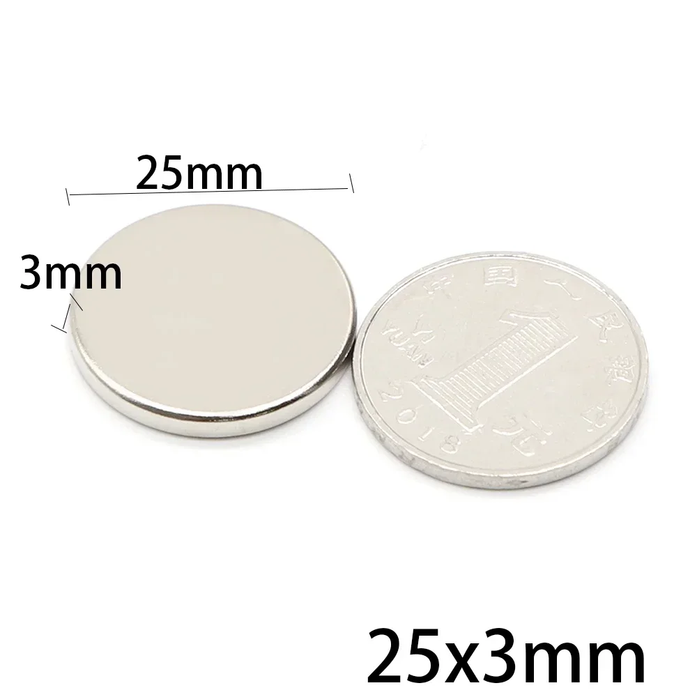 N52 25x2 25x3 25x4 25x5 N35 Strong Disc Neodymium Round Magnet Search Magnet Fridge Generator Customised Electric Motor Engine