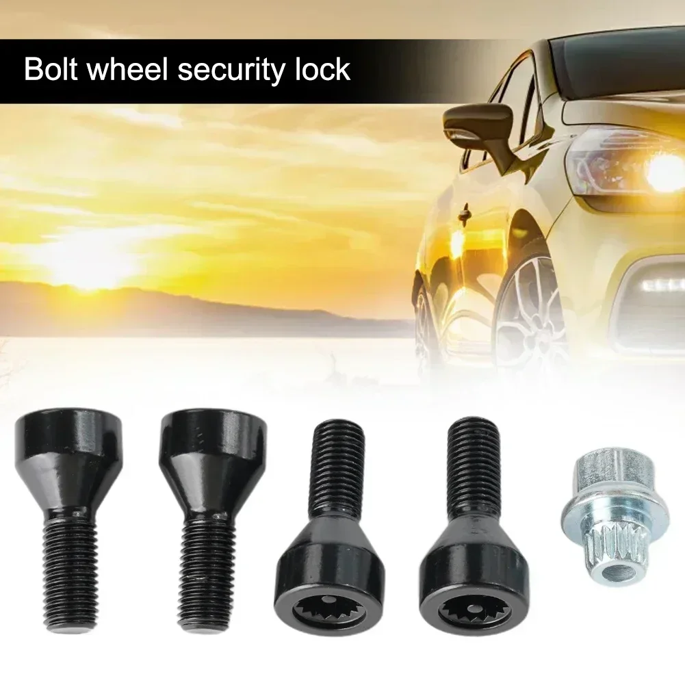 4Pcs M14x1.25 M12x1.5 Wheel Locking Bolts Anti-theft Wheel Screw Bolt Lock Nut Key 36136776076 For BMW X3 X6 Z4 For MINI