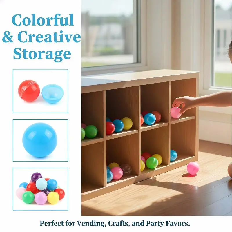 28-55MM Refillable Plastic Capsules 50PCS Empty Balls for DIY Toys Party Favor Storage Surprise Egg Container Box
