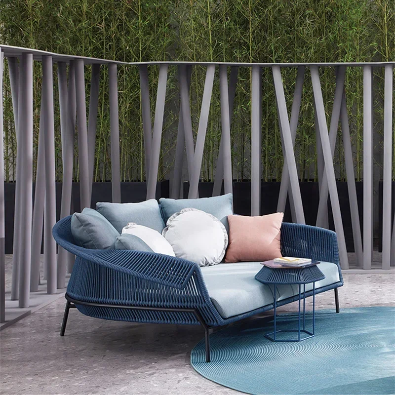 Sofá europeu de luxo rattan designer ao ar livre barato almofada sofá braço leitura lounge muebles para el hogar móveis