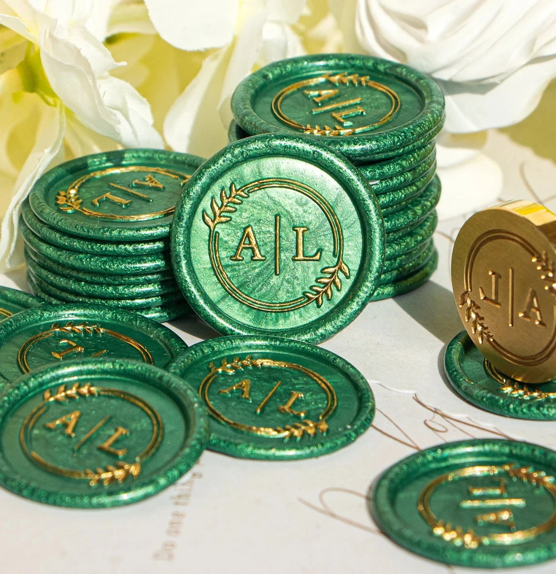 200PCS Wax Seals Stickers Custom Text Wax Seals Self-Adhesive Personalized Logo Design for DIY Wedding Envelope 3cm