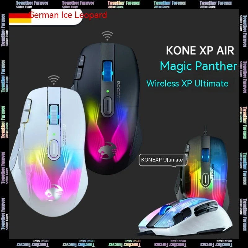 

Беспроводная игровая мышь Roccat Kone Xp, быстрая зарядка, 3d Динамическая Rgb мышь с низкой задержкой Fps, три режима, эргономичный ПК, геймерский подарок