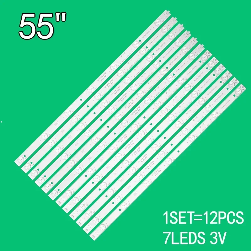 

12PCS 7+7LEDs 3V 541mm For 55" TV RF-AD550E32-0701R-02 RF-AD550E32-0701L-02 180.DT0-551900-0HV 55CHN6464