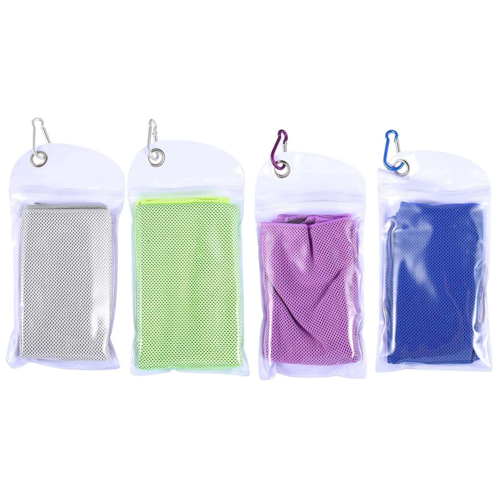 

4pcs Cooling Sweat Towels Quick Dry Gym Fiber Cold Feeling Travel Sports Towel Portable Lightweight Absorbent Friendly Skin