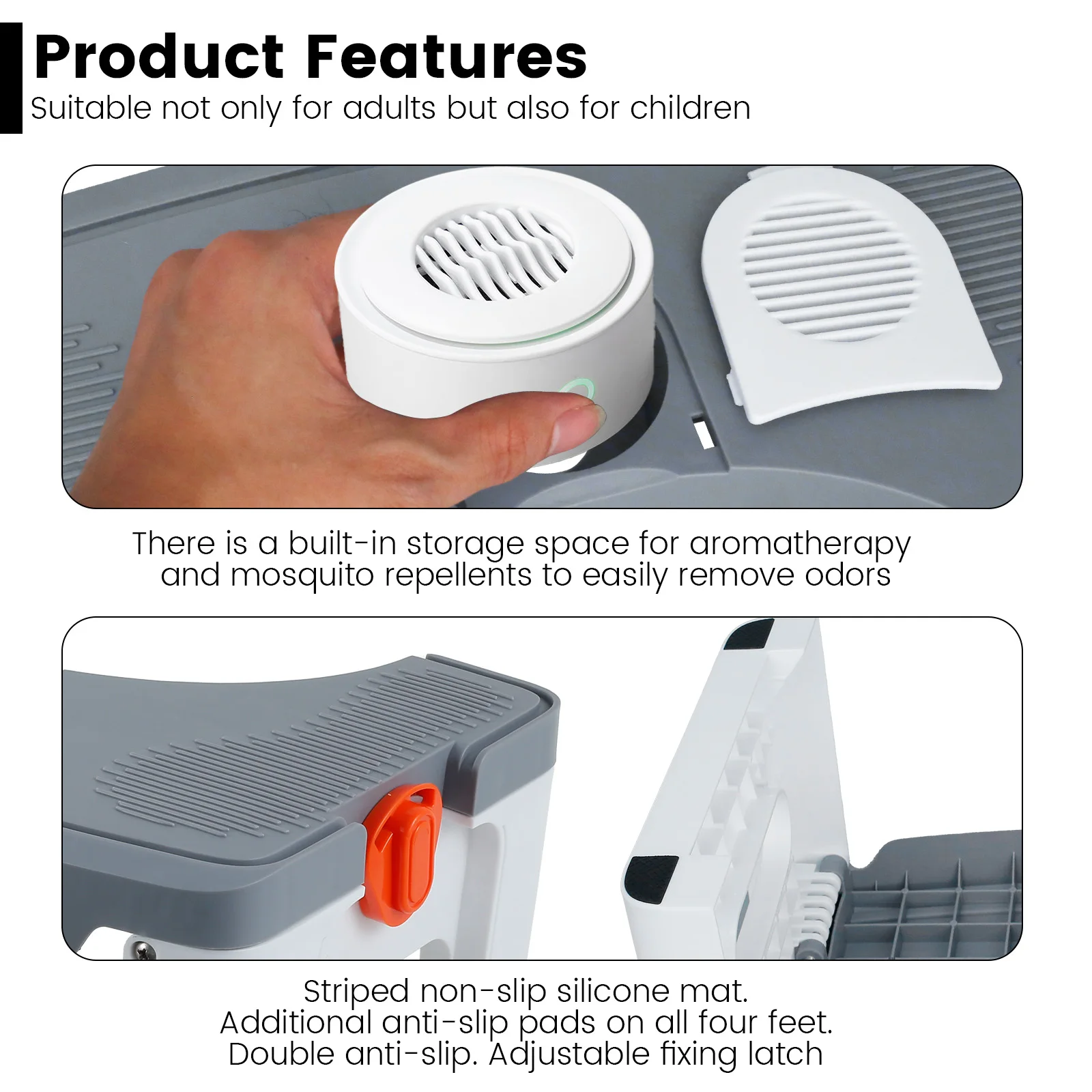 Foldable Squatty Potty Toilet Stool Anti-slip Sturdy Toilet Foot Stool Portable Bathroom Pregnant Woman Children Old People image 5