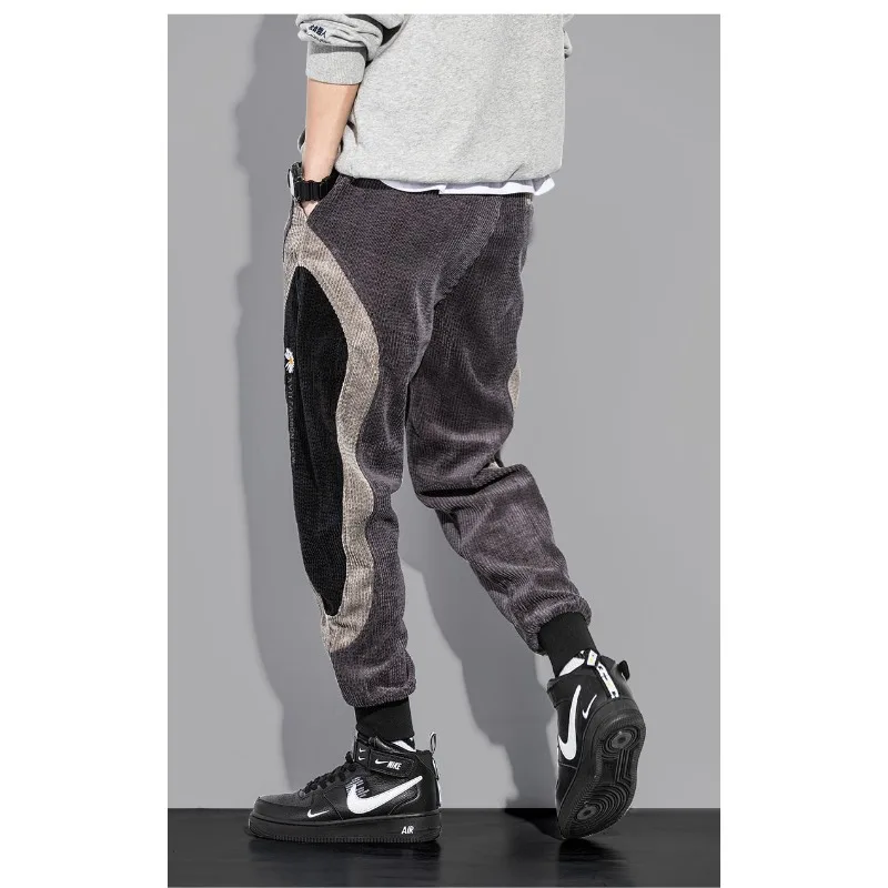 Patchwork Corduroy Pants Men Sweatpants Casual Loose Trouser Joggers Pant Men Clothing Streetwear Cargo Pants New Hip Hop