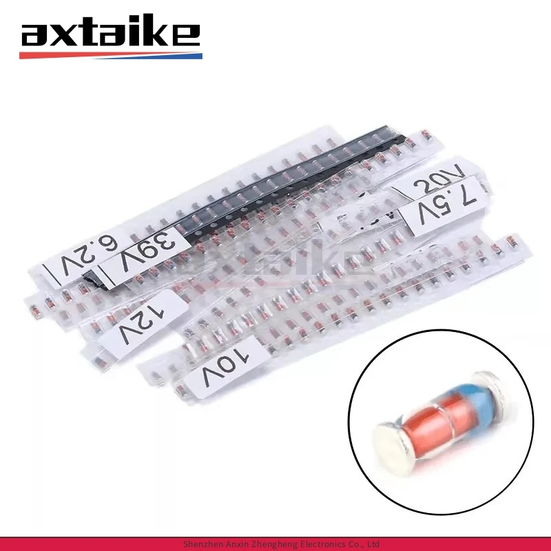 

300PCS 30Value LL34 1206 0.5W SMD Zener Diode Kit 2V - 39V 2.2V 2.4V 2.7V 3V 3.3V 3.6V 3.9V 4.7V 5.1V 12V 15V 18V 20V 27V 30V
