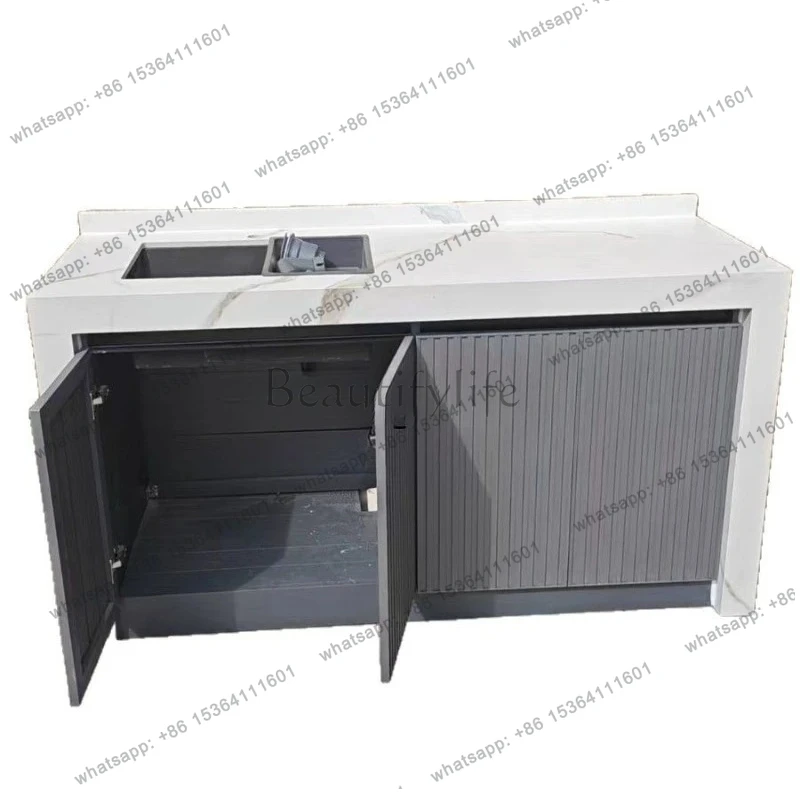 Outdoor Garden Wash  Rock Slate Island Table Operating Table Wash Table Integrated Basin Locker