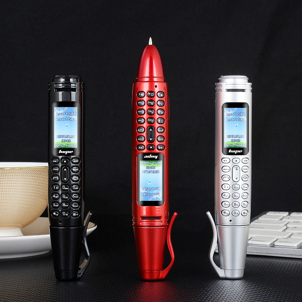 Téléphone mignon et drôle avec fonction de stylo, deux Sim, voix magique, cadran BT, forme spéciale, Mini téléphone Portable, caméra FM, 2G, GSM, Portable, bon marché