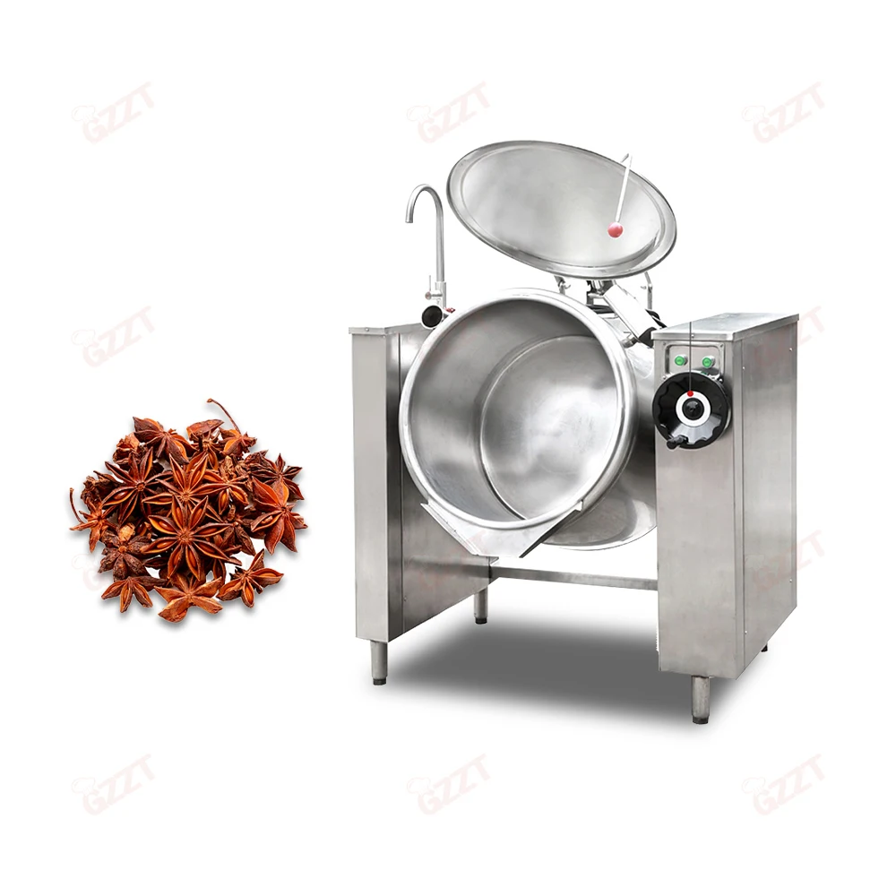 IT-TSP100L 100L-500L Industrial Gas Electric Tilting Kettle Boiler Commercial Tilting Cooking Pan Braising Bucket Boiling Pot