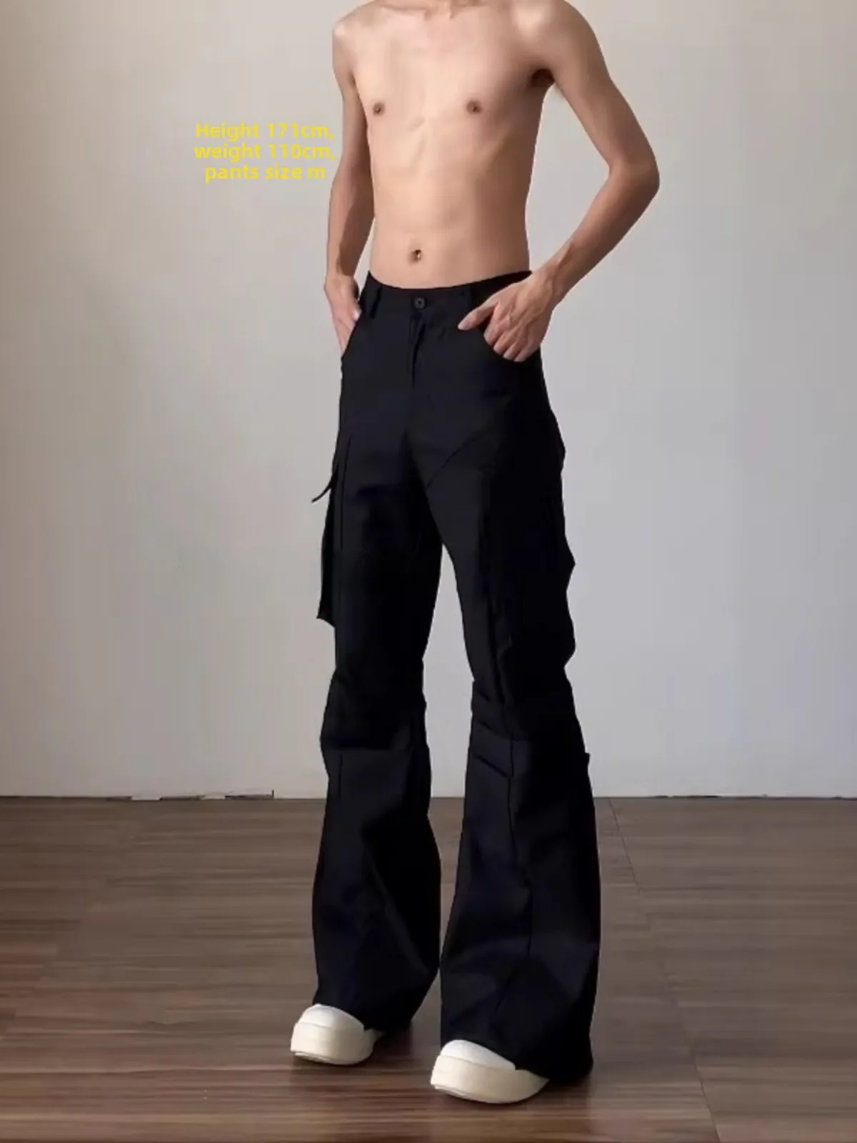 

American Style Work Pants Men's High Street Drapey Pleated West Pants CleanFit Straight Knife Pants Casual Straight Leg Pants