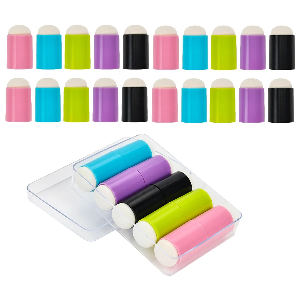 30 قطعة مسمار الفن الإسفنج القلم نصائح لينة فرشاة مستديرة رؤساء استبدال ل مانيكير الأشعة فوق البنفسجية هلام الاكريليك التنقيط اللوحة DIY بها بنفسك اكسسوارات